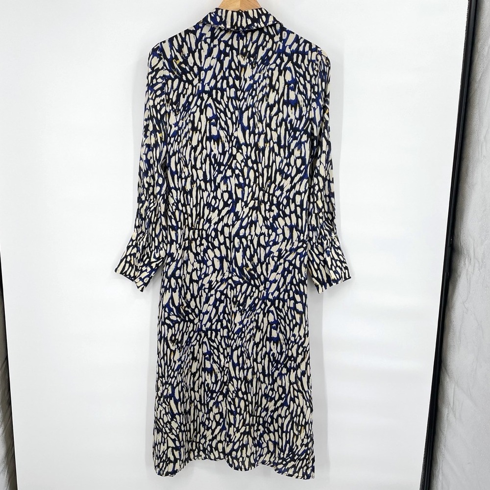 NEW Sam Edelman Size 6 Abstract Print Long Sleeve Shirt Dress Midi Luxury Office - Picture 6 of 12